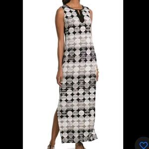 Chico's Women's Size 0 (US 4) Black & White Polka Dot Sleeveless Maxi Dress NWOT